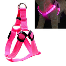Load image into Gallery viewer, Double Sided LED Light Pet Harness Nylon Cat Dog Chest Strap Leash, XS, S, M, L, XL
