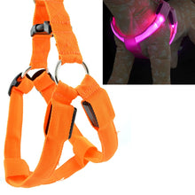 Load image into Gallery viewer, Double Sided LED Light Pet Harness Nylon Cat Dog Chest Strap Leash, XS, S, M, L, XL