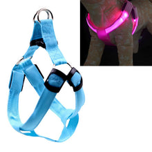 Load image into Gallery viewer, Double Sided LED Light Pet Harness Nylon Cat Dog Chest Strap Leash, XS, S, M, L, XL