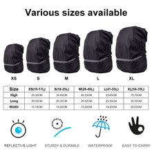 Load image into Gallery viewer, Reflective Light Waterproof Dustproof Backpack Rain Cover Portable Ultralight Shoulder Bag Protect Cover, XS, S, M, L, XL