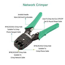 Load image into Gallery viewer, Three-purpose Network Cable Clamp Tester Hand Tool Set Home Network Repair Kit, 12 in 1