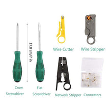 Load image into Gallery viewer, Three-purpose Network Cable Clamp Tester Hand Tool Set Home Network Repair Kit, 12 in 1