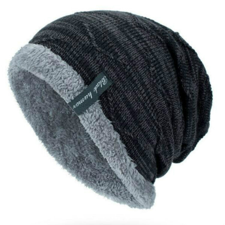 Winter Male Plus Velvet Warm Wool Hat Outdoor Sports Ski Knit Hat