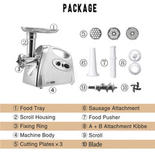 Load image into Gallery viewer, MGB -120A 250W Household Electric Multi-function Stainless Steel Kitchen Sausage Twisting Machine Meat Grinder, MGB -120A White, MGB -120A Black