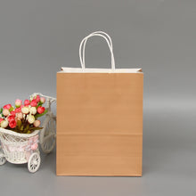 Load image into Gallery viewer, 10 PCS Elegant Kraft Paper Bag With Handles for Wedding/Birthday Party/Jewelry/Clothes, 16x22x8cm, 22x27x11cm, 12x15x6cm, 26x33x12cm, 32x25x11cm, 42x31x12cm