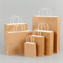 Load image into Gallery viewer, 10 PCS Elegant Kraft Paper Bag With Handles for Wedding/Birthday Party/Jewelry/Clothes, 16x22x8cm, 22x27x11cm, 12x15x6cm, 26x33x12cm, 32x25x11cm, 42x31x12cm