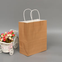 Load image into Gallery viewer, 10 PCS Elegant Kraft Paper Bag With Handles for Wedding/Birthday Party/Jewelry/Clothes, 16x22x8cm, 22x27x11cm, 12x15x6cm, 26x33x12cm, 32x25x11cm, 42x31x12cm