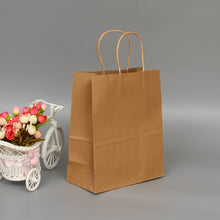 Load image into Gallery viewer, 10 PCS Elegant Kraft Paper Bag With Handles for Wedding/Birthday Party/Jewelry/Clothes, 16x22x8cm, 22x27x11cm, 12x15x6cm, 26x33x12cm, 32x25x11cm, 42x31x12cm