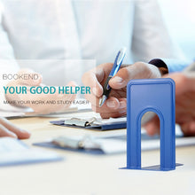 Load image into Gallery viewer, 2 PCS Simple Metal Bookend Support Frame Non Slip Book Stand Desktop Organizer