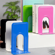 Load image into Gallery viewer, 2 PCS Simple Metal Bookend Support Frame Non Slip Book Stand Desktop Organizer