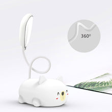 Load image into Gallery viewer, Cartoon Cat Design LED Eye Protection Reading Lamp USB Rechargeable Desk Lamp, Blue, White, Green, Pink