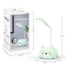 Load image into Gallery viewer, Cartoon Cat Design LED Eye Protection Reading Lamp USB Rechargeable Desk Lamp, Blue, White, Green, Pink