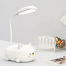 Load image into Gallery viewer, Cartoon Cat Design LED Eye Protection Reading Lamp USB Rechargeable Desk Lamp, Blue, White, Green, Pink