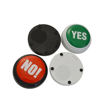 Load image into Gallery viewer, 3 PCS Party Knowledge Quiz Game Electronic Squeeze Sound Box Answer Toy, Green YES, Red NO, Blue SORRY, Red with Light BULLSHIT, Daren show, Laugh and Cry