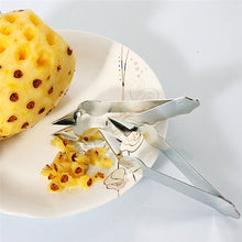 Load image into Gallery viewer, 3 PCS Stainless Steel Non-slip Tip Open Blade Pineapple Clip Fruit Eye Digger, 13.5×3.5cm Stainless Steel Pattern, 13.5×3.5cm Endless Steel Nail