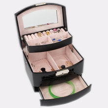 Load image into Gallery viewer, Multi-layer Large Capacity Storage Jewelry Box Cosmetic Case Leather Jewelry Storage Box, Black
