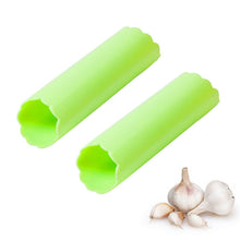 Load image into Gallery viewer, 2 PCS Kitchen Peeling Garlic Press Garlic Peeler Does Not Hurt the Hand Silicone Garlic Peeler, Green, Red, Blue
