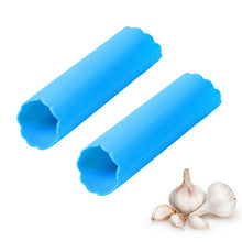 Load image into Gallery viewer, 2 PCS Kitchen Peeling Garlic Press Garlic Peeler Does Not Hurt the Hand Silicone Garlic Peeler, Red, Blue