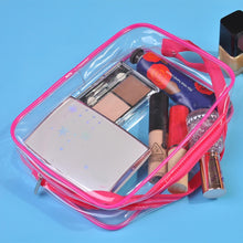 Load image into Gallery viewer, Portable Travel Zip Look PVC Bags Waterproof Transparent Makeup Storage Bag, S, M, L, 3Pcs Set