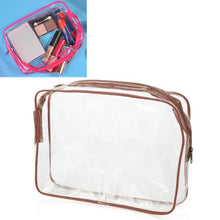 Load image into Gallery viewer, Portable Travel Zip Look PVC Bags Waterproof Transparent Makeup Storage Bag, S, M, L, 3Pcs Set