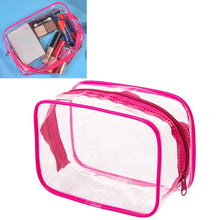 Load image into Gallery viewer, Portable Travel Zip Look PVC Bags Waterproof Transparent Makeup Storage Bag, S, M, L, 3Pcs Set