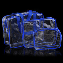Load image into Gallery viewer, Portable Travel Zip Look PVC Bags Waterproof Transparent Makeup Storage Bag, S, M, L, 3Pcs Set