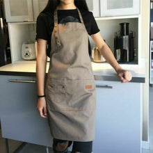 Load image into Gallery viewer, Canvas Apron Milk Tea Coffee Shop Baking Restaurant Fashion Men and Women Overalls