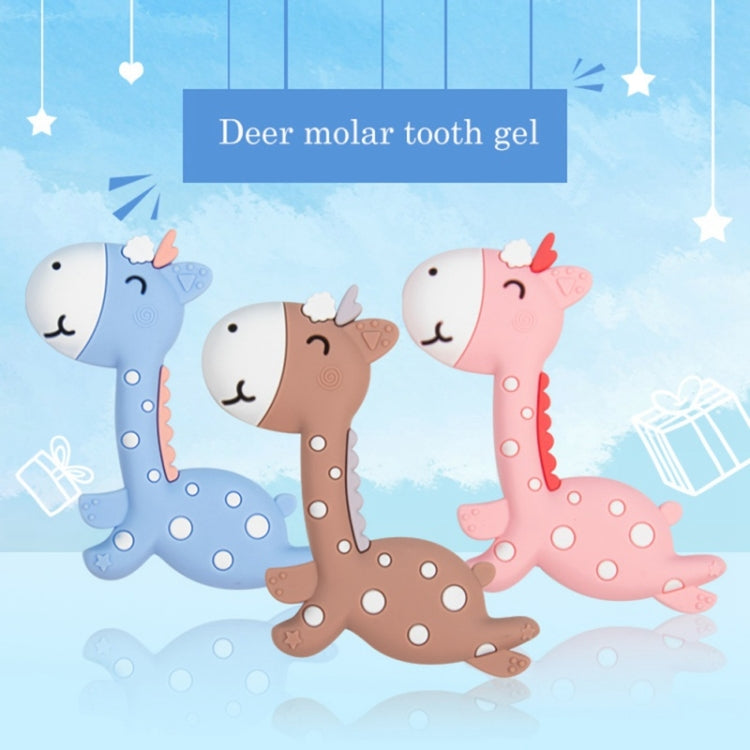 Cartoon Fawn Baby Teether Training Bite Molar Rod Silicone Toy Mother and Baby Supplies, Fawn Brown, Fawn Pink, Fawn Blue