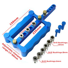 Load image into Gallery viewer, Woodworking Punching Locator Vertical Triple Hole Straight Hole Opener Dowel