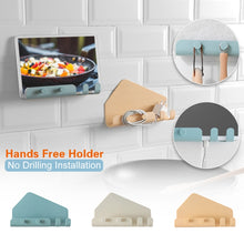 Load image into Gallery viewer, Wall Mounted 4 Hooks Mobile Phone Holder Hook Hanging Cellphone Tablet Charging Stand Bracket