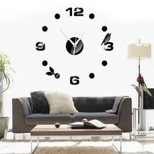 Load image into Gallery viewer, Art Wall Clock Background Wall Stickers TV Wall Stickers 3D Bird Leaves Wall Clock Home Accessories