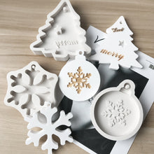 Load image into Gallery viewer, DIY Baking Christmas Series Modeling Fondant Silicone Mold, Christmas Leaves, Christmas Snowflake, Christmas Round Snowflake Shape, Christmas Tree