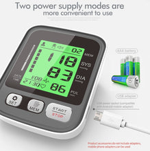 Load image into Gallery viewer, JZ-256A Tri-Color Backlight Automatic Upper Arm Sphygmomanometer Home Electronic Sphygmomanometer, 22-32cm, 22-42cm