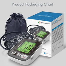 Load image into Gallery viewer, JZ-256A Tri-Color Backlight Automatic Upper Arm Sphygmomanometer Home Electronic Sphygmomanometer, 22-32cm, 22-42cm