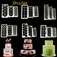Load image into Gallery viewer, 2 PCS Chocolate Cake Geometric Puzzle Embossed Strip Foundation Shape Graphic Biscuit Mold Stamping Tool, Four-sided Diamond, Jigsaw, Hexagon, Square, Regular Triangle, Oblique Triangle