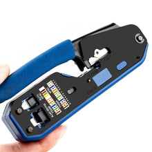 Load image into Gallery viewer, Rj45 Crystal Head 8P6P Network Tool With Stripping Wire Extrusion Crimping Wire Cable Pliers, Pliers