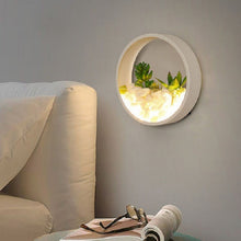Load image into Gallery viewer, Living Room Background Wall Bedroom Bedside Round Succulent Garden Decorative Wall Lamp, 20 x 5 cm, 30 x 5 cm