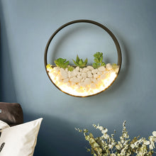 Load image into Gallery viewer, Living Room Background Wall Bedroom Bedside Round Succulent Garden Decorative Wall Lamp, 20 x 5 cm, 30 x 5 cm
