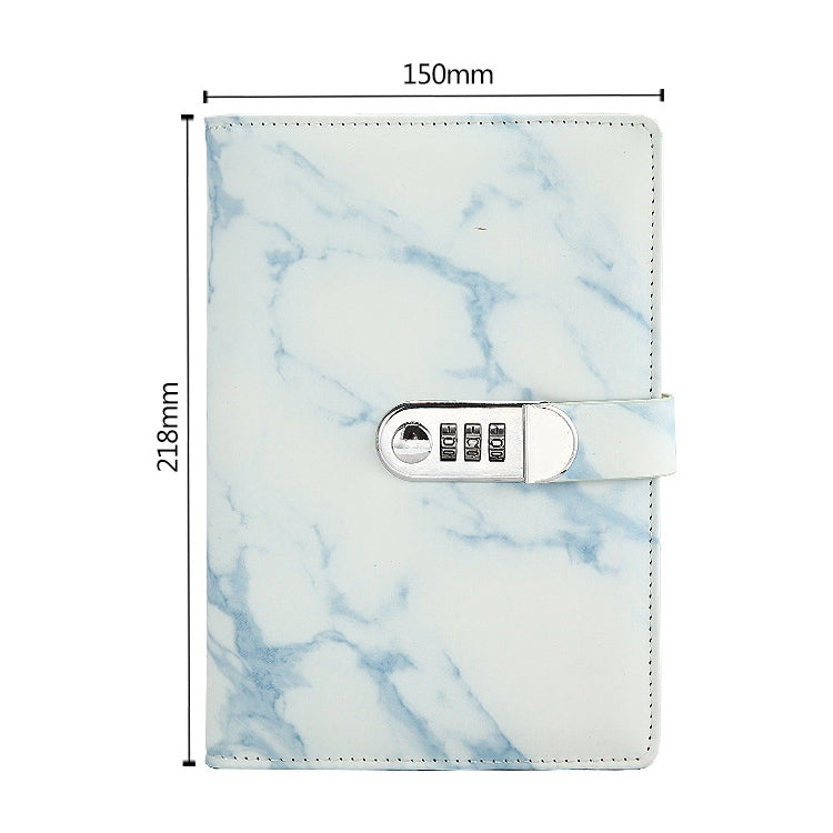 A5 Marble Texture Retro Password Lock Notebook Multifunctional Student Handbook Notepad