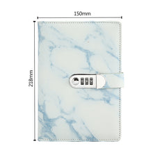 Load image into Gallery viewer, A5 Marble Texture Retro Password Lock Notebook Multifunctional Student Handbook Notepad