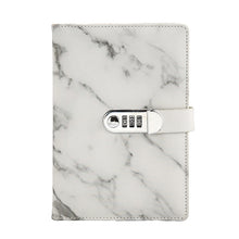 Load image into Gallery viewer, A5 Marble Texture Retro Password Lock Notebook Multifunctional Student Handbook Notepad