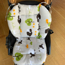 Load image into Gallery viewer, Baby Stroller Cotton Cushion Universal Shock-proof Thick Warm Infant Dining Chair Baby Cushion in Autumn and Winter, Blue Animal, Blue Bear, Pink Bear, Gray Sheep