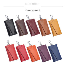 Load image into Gallery viewer, Multifunctional Litchi Texture Leather Keychain Bag Car Key Bag