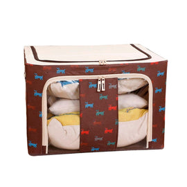 Folding Storage Box Non Woven Fabric With Zipper Moisture-proof Clothes Storage Box, 150L 75x46x45cm