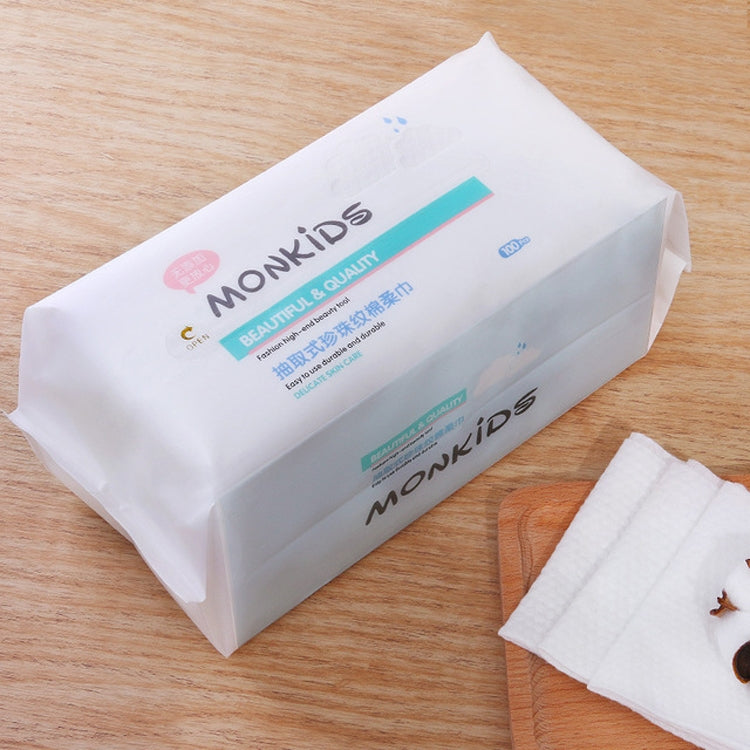 MONKIDS KS037 Disposable Face Towel Pure Cotton Thickening Pearl Cleansing Towel, 100 SheetS Pearls Texture