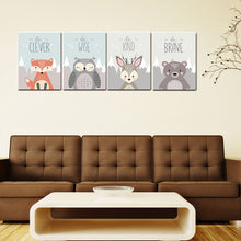 Load image into Gallery viewer, Animal Poster Painting Cartoon Nursery Wall PictureBaby Kids Room Decoration without Frame