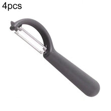 Load image into Gallery viewer, 4个一卖 Stainless Steel Round Handle Peeler Sugar Cane Scraper  Fruit Plane, 4 PCS Apple Peeler Knife (Dark Gery), 4 PCS Apple Peeler Knife (Green), 4 PCS Apple Peeler Knife (White), 4 PCS Apple Peeler Knife (Light Gery), 4 PCS Apple Peeler Knife (Black) ...