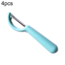 Load image into Gallery viewer, 4个一卖 Stainless Steel Round Handle Peeler Sugar Cane Scraper  Fruit Plane, 4 PCS Apple Peeler Knife (Dark Gery), 4 PCS Apple Peeler Knife (Green), 4 PCS Apple Peeler Knife (White), 4 PCS Apple Peeler Knife (Light Gery), 4 PCS Apple Peeler Knife (Black) ...