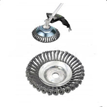 Load image into Gallery viewer, Lawn Mower Twisted Grass Wheel Steel Wire Grass Head Weeding Tray, 6 Inches, 8 Inches