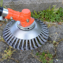 Load image into Gallery viewer, Lawn Mower Twisted Grass Wheel Steel Wire Grass Head Weeding Tray, 6 Inches, 8 Inches